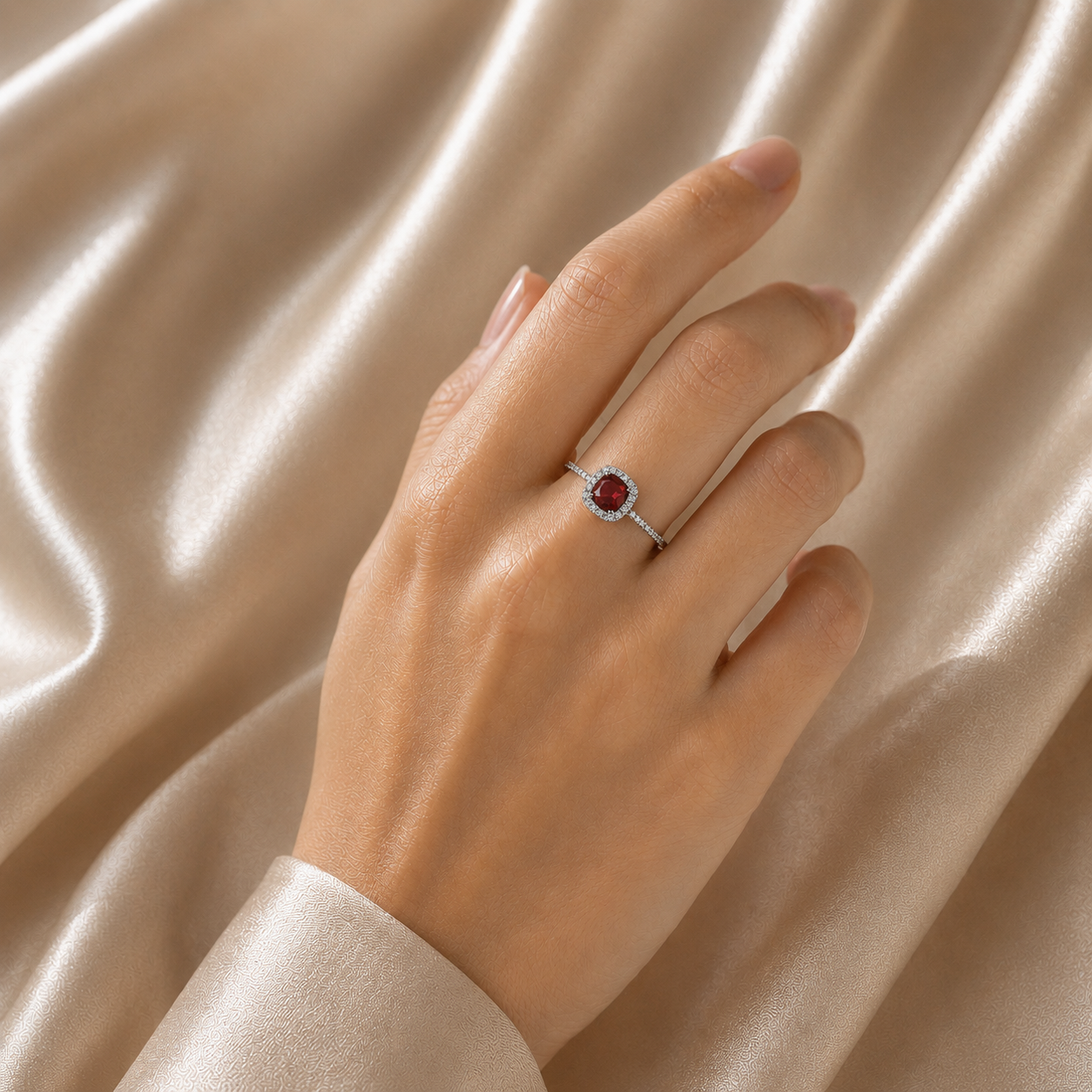 Sterling Silver Halo Gemstone Rings