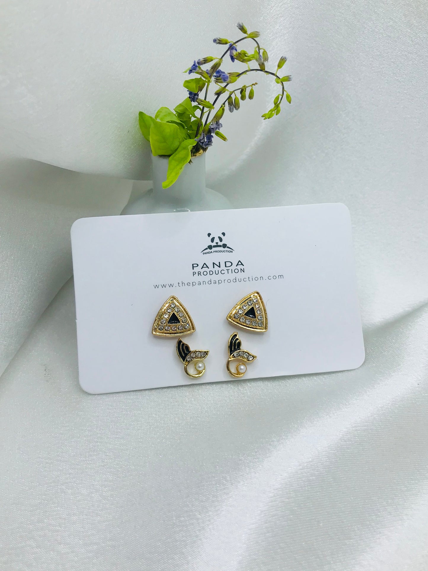 Triangle Diamond Ear Studs