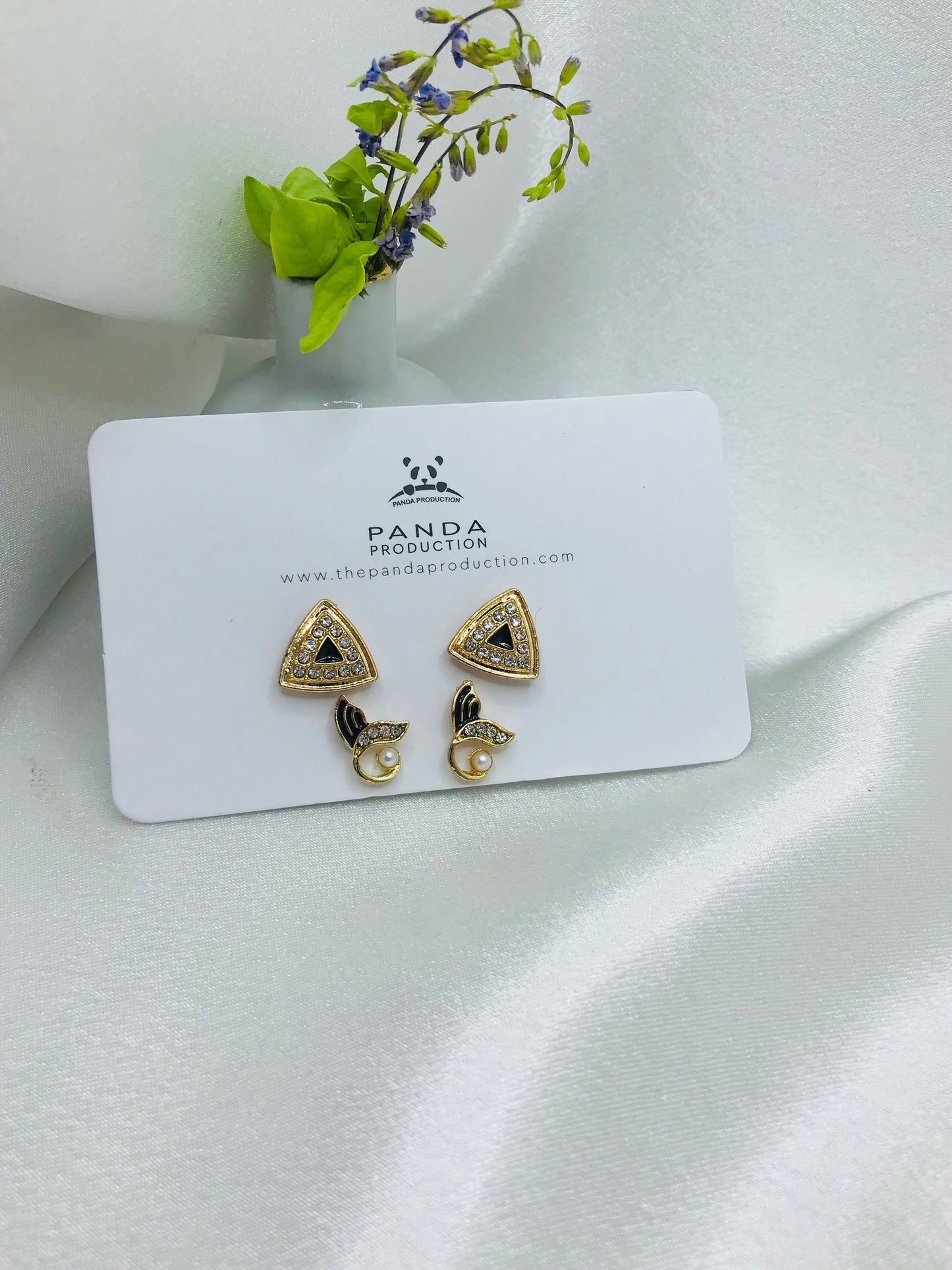 Triangle Diamond Ear Studs