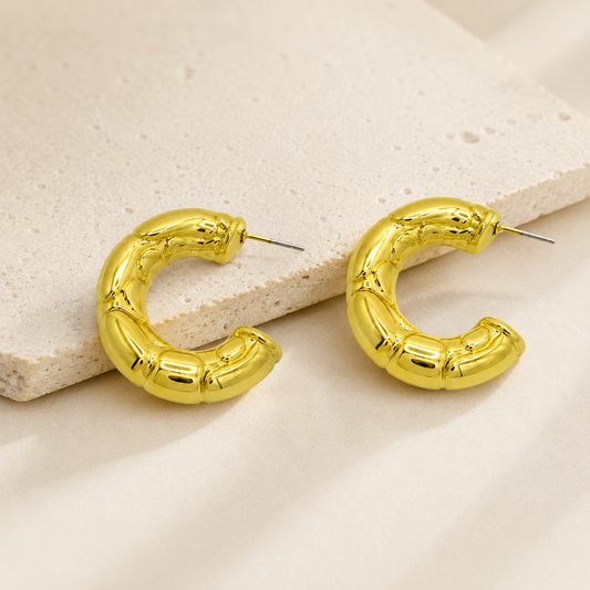 Unique Golden Carat Hoops