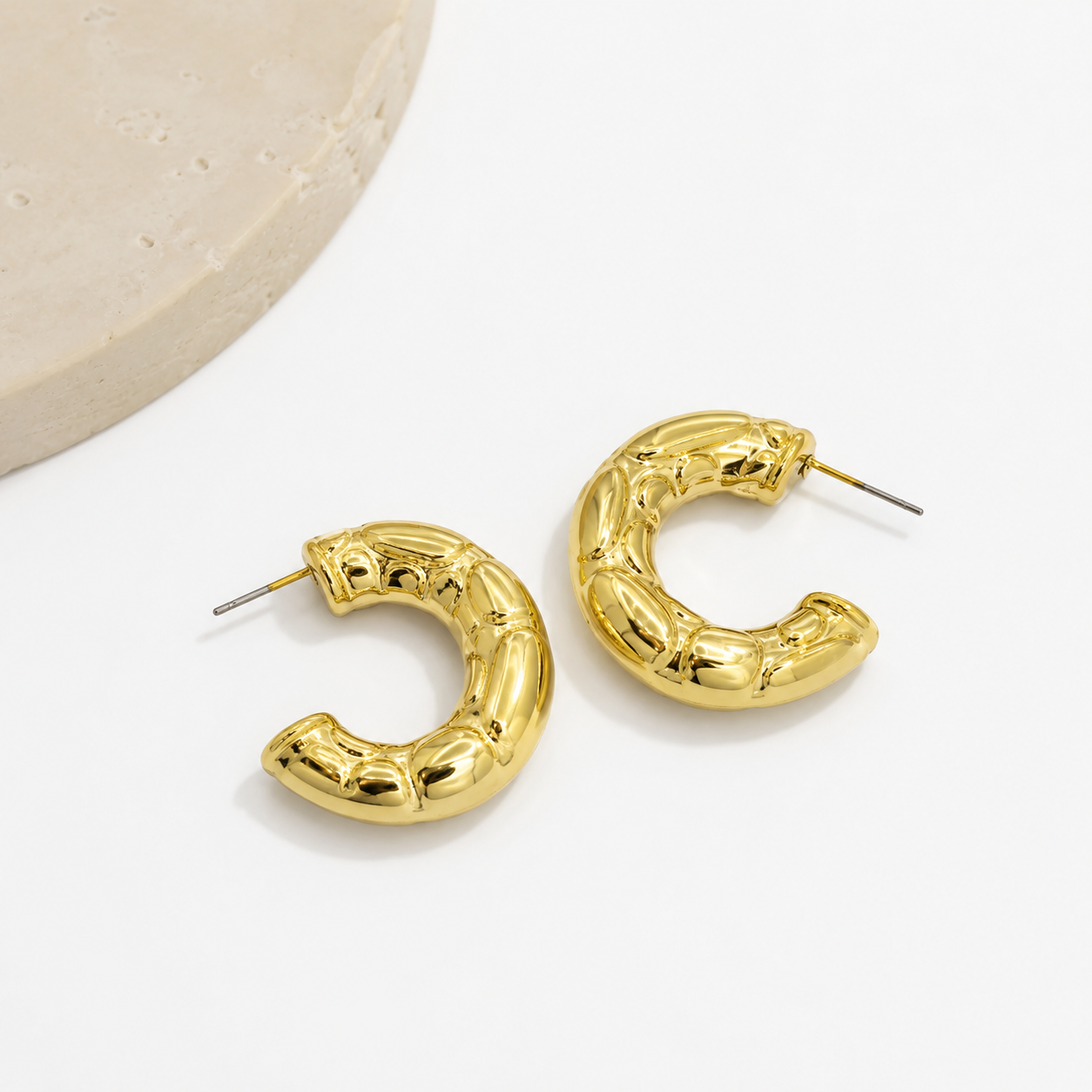 Unique Golden Carat Hoops