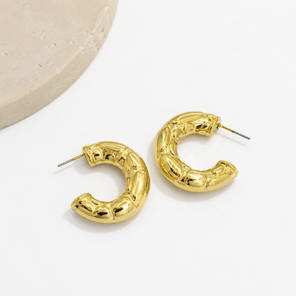 Unique Golden Carat Hoops
