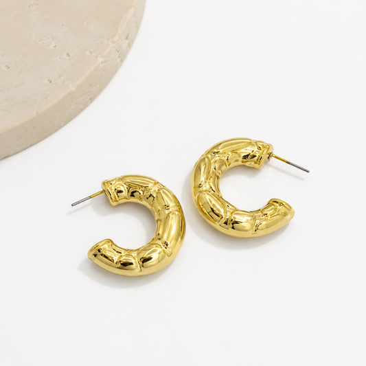 Unique Golden Carat Hoops