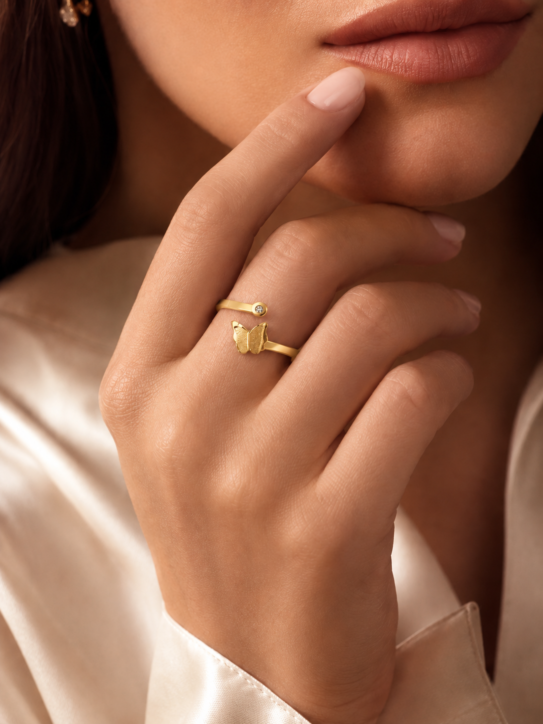 Gold Butterfly Rings
