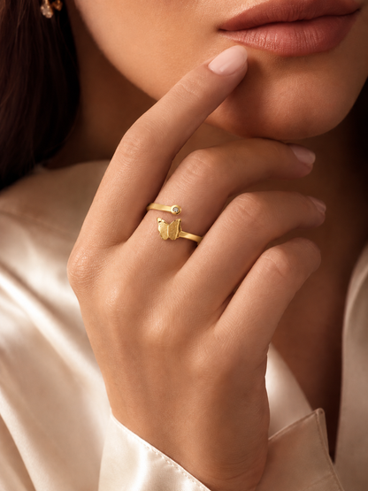 Gold Butterfly Rings