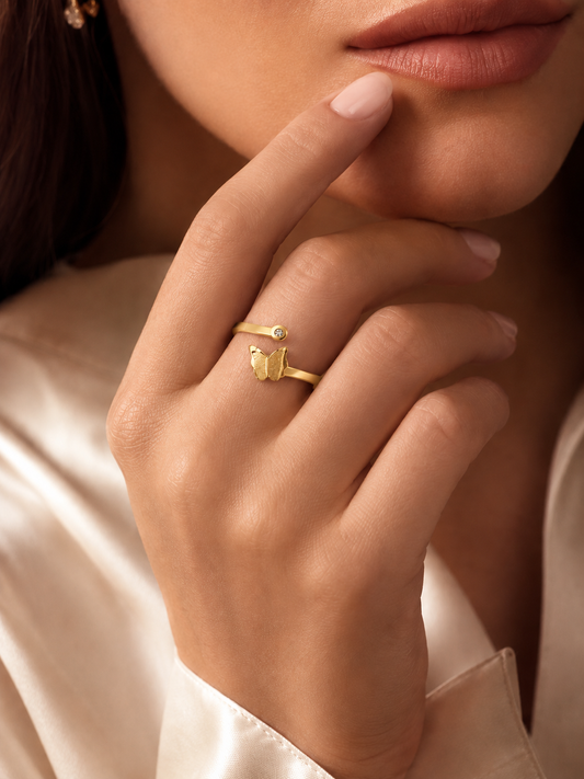 Gold Butterfly Rings