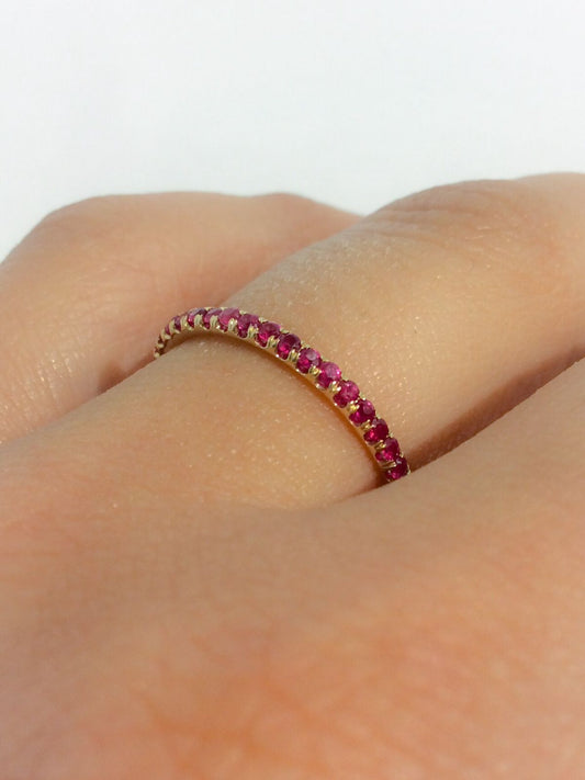 Silver Eternity Rings with Colored Gemstones