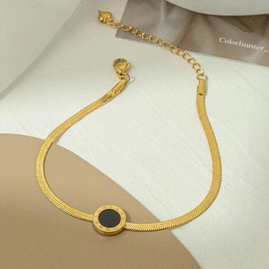Roman Black Dot Bracelet