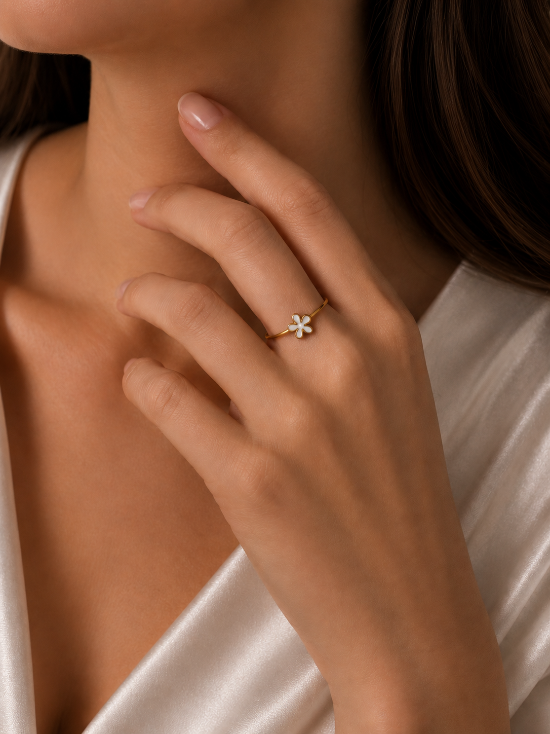 Daisy Flower Minimal Ring